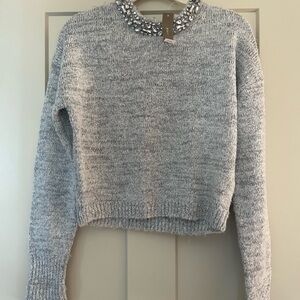 Brand new J. Crew holiday sweater with rhinestone collar